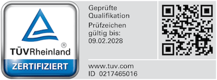 TÜV Rheinland: Geprüfte Qualifikation von Max Längsfeld